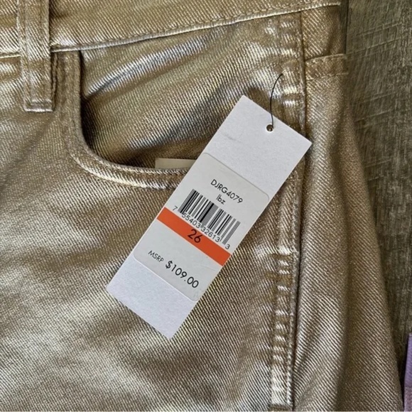 DKNY Ibiza High Rise Wide Leg Metallic Jeans - Picture 4 of 8